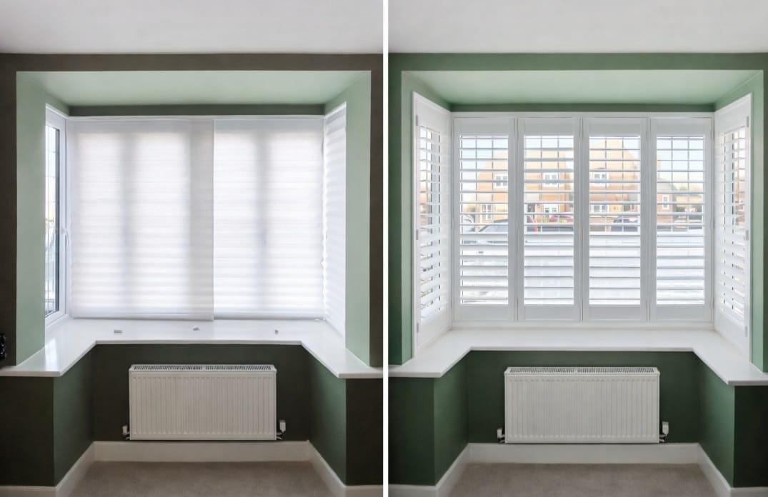 Shires Shutters installation, real bay before after