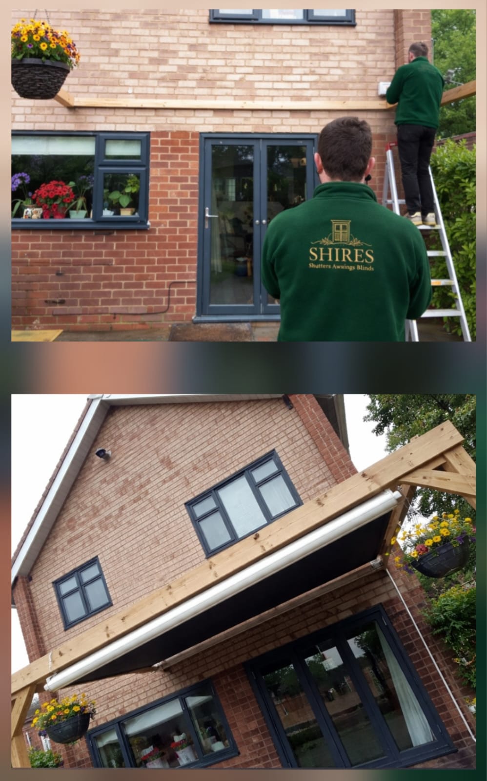 Shires Shutters installation, real fitter awning frame