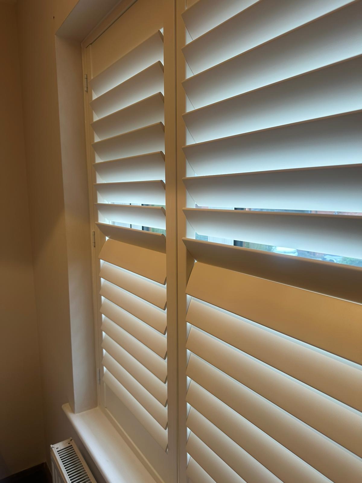 Shires Shutters installation, real shutter cream louvre