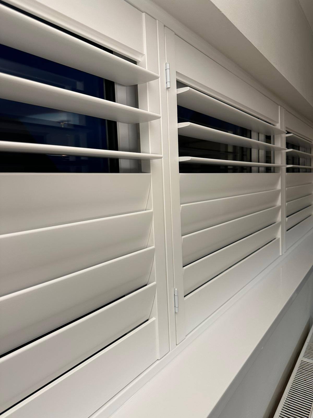 Shires Shutters installation, shutter cafe style detail