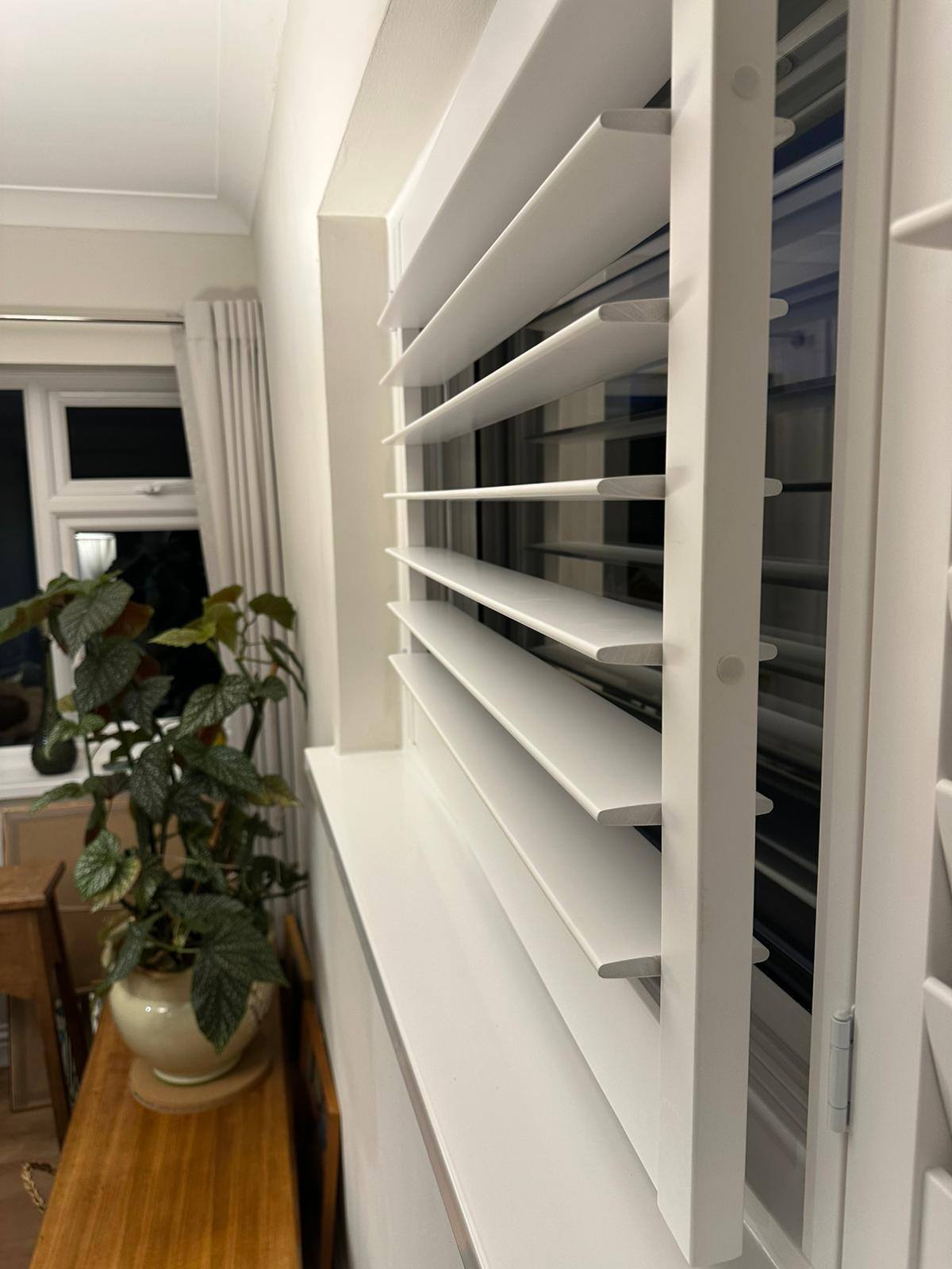 Shires Shutters installation, shutter louvre closeup